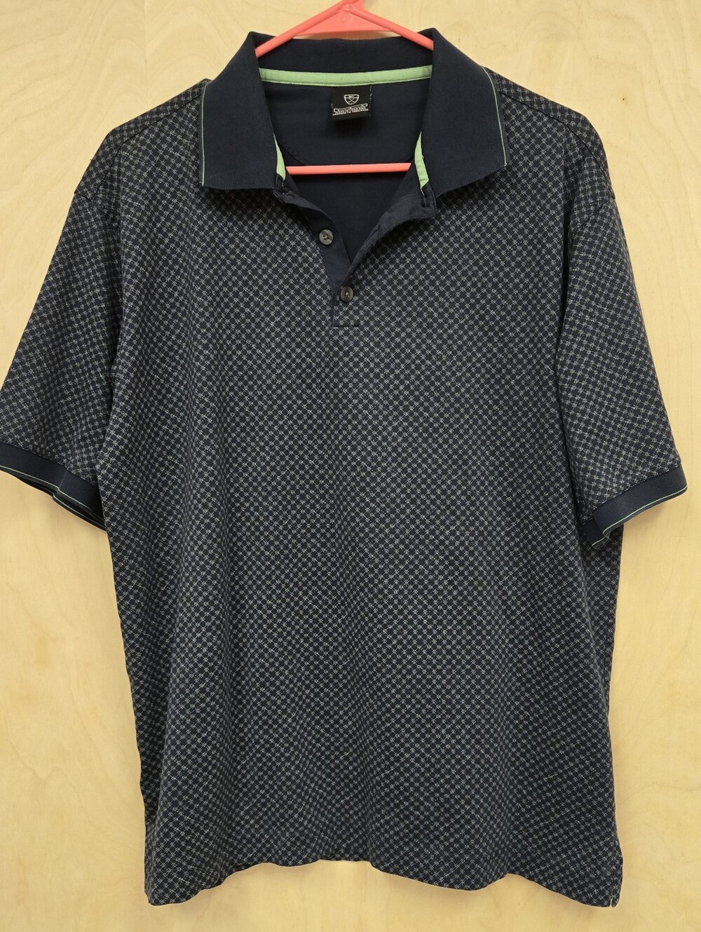 Men's Dark Blue And Green Short Sleeve Nike Golf Shirt